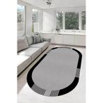 Decomia Home Dijital Kaymaz Yıkanabilir Jüt Görünümlü Salon Halısı Mutfak Halısı Balkon Halısı Yolluk Ev Dekor,Siyah 120 X 300