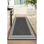 Decomia Home Dijital Kaymaz Yıkanabilir Modern Gri Bej Mutfak Halısı Salon Halısı Balkon Halısı Yolluk