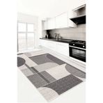 Decomia Home Dijital Kaymaz Yıkanabilir Modern Gri Leke Tutmaz Mutfak Halısı Salon Halısı Yolluk
