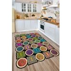 Decomia Home Dijital Kaymaz Yıkanabilir Renkli Modern Salon Halısı Mutfak Halısı Yolluk