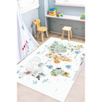 Decomia Home Dijital Kaymaz Yıkanabilir Sevimli Hayvanlar & Dünya Haritası Çocuk Halısı Oyun Halısı