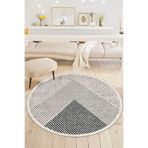 Decomia Home Dijital Kaymaz Yıkanabilir Yuvarlak Modern Salon Halısı Mutfak Halısı Yolluk Balkon Halısı Ev Dekor,Vizon 140 X 140