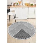 Decomia Home Dijital Yıkanabilir Kaymaz Gri Antrasit Çizgili Salon Halısı Mutfak Halısı Yolluk Balkon Halısı