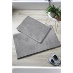 Decomia Home Gri Kaymaz Pamuklu Peluş Post Banyo Paspası İkili Takım Banyo Halısı Klozet Takımı ( 40x60+60x90)