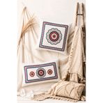 Decomia Home Premium Kumaş Üzeri Tığ İşlemeli Etnik Dekoratif Kırlent Kılıfı Seti (43x43 - 50x30 cm)