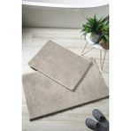 Decomia Home Vizon Bej Kaymaz Pamuklu Peluş Post İkili Banyo Paspası Banyo Halısı Klozet Takımı ( 40x60+60x90)
