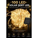 Deconitte 100 LED Solar Şerit LED Aydınlatma 10 Metre – Şeffaf Hortum Tasarımlı, Gün Işığı, IP65 Su Geçirmez Dış Mekan Dekoratif Aydınlatma - 3000K Gün Işığı