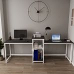Deconode Duodesk 2 Kişilik Çalışma Masası - 240 X 50 - Beyaz - Antrasit