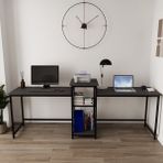 Deconode Duodesk 2 Kişilik Çalışma Masası - Antrasit - 240 cm