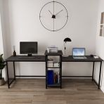 Deconode Duodesk 2 Kişilik Çalışma Masası Antrasit Metal parçalar siyah, ahşap parçalar antrasittir.