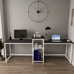 Deconode Duodesk 2 Kişilik Çalışma Masası Beyaz demirlerden Antrasit Sunatalamdan oluşmaktadır.