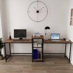 Deconode Duodesk 2 Kişilik Çalışma Masası - Kahverengi - 240 cm