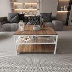 Deconode Mirage Orta Sehpa - BEYAZ-KAHVERENGİ