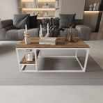 Deconode Octavio Orta Sehpa - BEYAZ-KAHVERENGİ