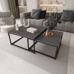 Deconode Prestige Ikili Orta Sehpa Seti - SİYAH-ANTRASİT