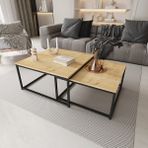 Deconode Prestige Ikili Orta Sehpa Seti - SİYAH-ÇAM