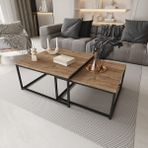 Deconode Prestige Ikili Orta Sehpa Seti - SİYAH-KAHVERENGİ