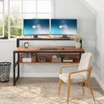 Deconode Trendy 120 cm Kahverengi Monitör Raflı Çalışma Masası