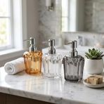 Deconox 1 Adet Akrilik Sıvı Sabunluk (210 ml) - 3 Farklı Renkli Kırılmaz Şeffaf Banyo ve Mutfak Düzenleyici Şık Losyon ve Sabun Pompası Organizer (Asorti)