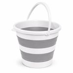 Deconox 13 Litre Katlanabilir Akordiyon Temizlik Kovası - 32 cm Çap x 33 cm Yükseklik - Yer Kaplamayan Pratik Silikon Su Kovası (Koyu Gri - Pembe) (GRİ)