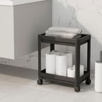 Deconox 2 Katlı Tekerlekli Tezgah Altı Düzenleyici, Mutfak, Banyo, Ardiye ve Depo için Yer Tasarruflu Depolama Rafı | Kompakt ve Pratik Tasarım (40x36x23cm) (SİYAH)