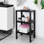 Deconox 3 Katlı Köşe Rafı | Banyo, Mutfak ve Kiler İçin Yer Tasarruflu Organizer | Çok Amaçlı Plastik Raf | 3 Farklı Renk Seçeneği (38x29x74cm) (SİYAH)