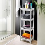Deconox 4 Katlı Köşe Rafı | Banyo, Mutfak ve Kiler İçin Yer Tasarruflu Organizer | Çok Amaçlı Plastik Raf | 4 Farklı Renk Seçeneği (36x100x23 cm) (BEYAZ)