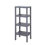 Deconox 4 Katlı Köşe Rafı | Banyo, Mutfak ve Kiler İçin Yer Tasarruflu Organizer | Çok Amaçlı Plastik Raf | 4 Farklı Renk Seçeneği (38x29x100cm) (GRİ)