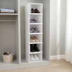 Deconox 6 Katlı, Katlanabilir Ayakkabılık, Taşınabilir Çok Amaçlı, Geniş, Katlanabilir Dolap ve Raf, Katlanır Taşınabilir Premium Portatif Organizer Ayakkabılık (25,5cm x 34,5cm x 105,5cm) (BEYAZ)