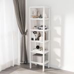 Deconox 6 Katlı Köşe Rafı | Banyo, Mutfak ve Kiler İçin Yer Tasarruflu Organizer | Çok Amaçlı Plastik Raf | 3 Farklı Renk Seçeneği (38x29x152 cm) Dikey ve Yatay Kullanım (BEYAZ)