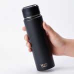 Deconox 650 ml Paslanmaz Çelik Termos Matara - 4 Renk (Krem, Yeşil, Siyah, Mavi) - Sıcak ve Soğuk Tutan Sporcu Suluk ve Ofis Şişesi (SİYAH)