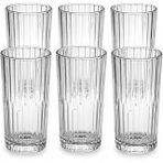 Deconox 6'Lı Kesme Kristal Desenli Cam Bardak Seti - Klasik Tasarım Su, Meşrubat İkram Bardağı Takımı (320 Ml)