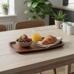 Deconox Akasya Ağacı Kayık Sunum Tepsisi (33x20 cm) | Ahşap Servis ve Kahve Tepsisi | Peynir, Şarküteri ve Dekoratif Banyo/Masaüstü Organizeri