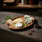 Deconox Akasya Ağacı Oval Sunum Tabağı (28x18 cm) | Yükseltilmiş Kenarlı Doğal Ahşap Servis Tepsisi | Kahve, Peynir ve Atıştırmalık Sunumları İçin