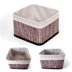 Deconox Bambu Çok Amaçlı Saklama Kutusu Düzenleyici Kare Organizer, Dekoratif Bambu Düzenleyici GRİ (20x20x13cm)