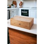 Deconox Bambu Ekmek Kutusu Ekmek Dolabı, Ekmek Sepeti Sandığı, Ekmeklik, Çok Amaçlı Bambu Kutu (34cm 19.5cm 14cm)