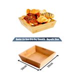 Deconox Bambu Lüx Kare Orta Boy Ekmeklik-Meyvelik 20cm, Bambu Ekmeklik Kare Orta Boy 20cm