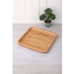 Deconox Bambu Lüx Kare Servis 20 * 20cm, Bambu Sunumluk & Çerezlik Kare Sunum Tabağı