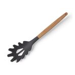 Deconox Bambu Saplı Silikon Makarna Servis Kaşığı – Isıya Dayanıklı, Yapışmaz, 3 Renk Seçenekli, 27cm – Uzun Saplı Makarna Kaşığı (SİYAH)