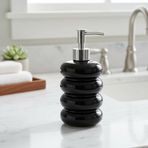 Deconox Beyaz Bubble Design Cam Sıvı Sabunluk - 450 ml Kabartmalı Şık Banyo ve Mutfak Sabunluğu (7x12 cm) (5064 - SİYAH)