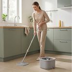 Deconox Cool Mop Temiz ve Kirli Su Ayıran Otomatik Temizlik Seti - Su Tahliyeli, Paslanmaz Çelik Saplı Mikrofiber Kare Paspas