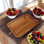 Deconox Doğal Akasya Ağacından Sunum Tabağı, Akasya Meze Tabağı, Peynir Sunum Tabağı, Akasya Salata Tabağı (23cm*17cm*1.5cm)