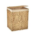 Deconox El Yapımı Doğal Hasır Katlanabilir Kirli Çamaşır Sepeti, Modern Balıksırtı Desenli Çamaşır Sepeti, Katlananır Yer Kaplamayan Rattan Kirli Çamaşır Sepeti (44X34cmYükseklik 54cm)