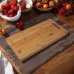 Deconox Kalın Bambu Kesme Tahtası Antibakteriel, Kalın Yıkanabilir Doğrama Tahtası Dikdörtgen (40 * 20 * 2.5cm)