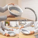 Deconox Katlanabilir Pratik Pirinç, Mercimek Süzgeci | Yer Kaplamayan Katlanır Süzgeç – Geniş ve Kullanışlı Tasarım (30x25x15,5 cm)