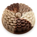 Deconox Klasik Dilimli Çiçek Tasarımlı Silikon Kek Kalıbı - Yüksek Isıya Dayanıklı, Yapışmaz ve Esnek Pasta Kalıbı (22x5 cm, 1 Adet)