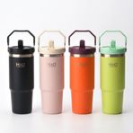 Deconox Paslanmaz Çelik Termos Matara - 900 ML (1 Litre) Kapasiteli, Pipetli ve Emzikli Çelik Suluk (4 Renk Seçeneği) (PEMBE)