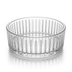 Deconox Pupa Model El Yapımı Üfleme Cam Sunum Kasesi - Optikli (Çizgili) Dekoratif Salata, Meyve ve Meze Kasesi (14x6 cm)