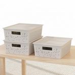 Deconox Seul Çok Amaçlı Kapaklı Saklama Kutusu - Şık ve Dekoratif Dolap İçi Organizer Düzenleyici (4 L / 12 L / 20 L Boy Seçenekli) 3 Renk (BEYAZ, 12 LİTRE)