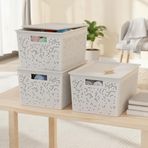Deconox Seul Çok Amaçlı Kapaklı Saklama Kutusu - Şık ve Dekoratif Dolap İçi Organizer Düzenleyici (4 L / 12 L / 20 L Boy Seçenekli) 3 Renk (BEYAZ, 20 LİTRE)